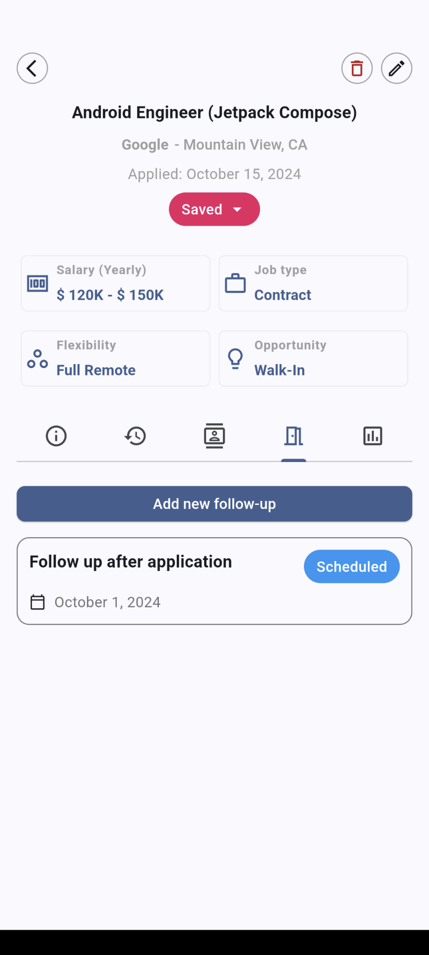 Job details screenshot