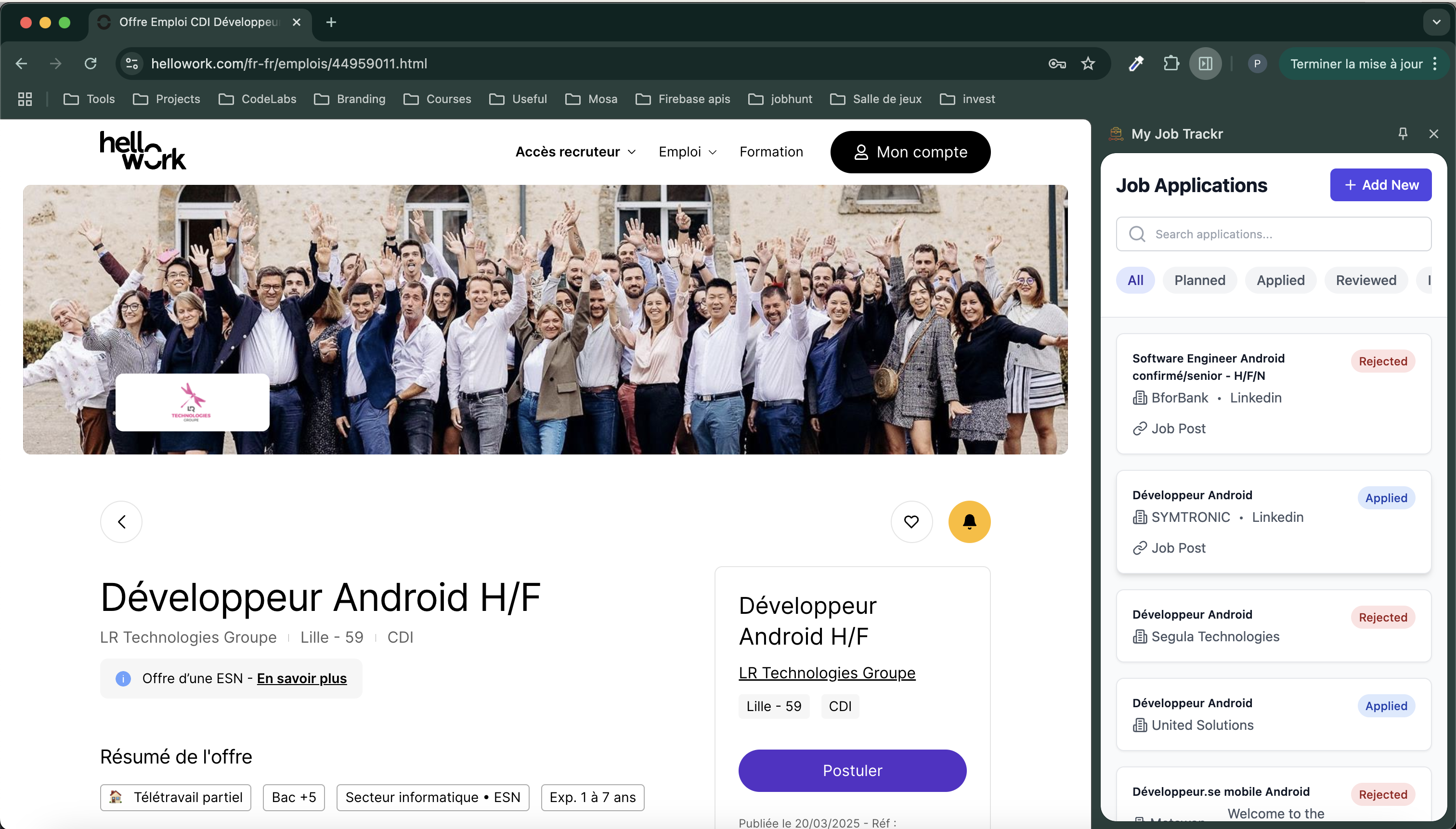 Chrome extension screenshot